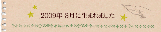 2009年3月に生まれました