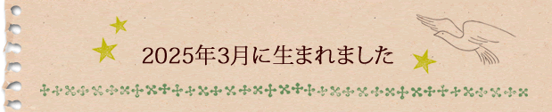 2025年3月に生まれました